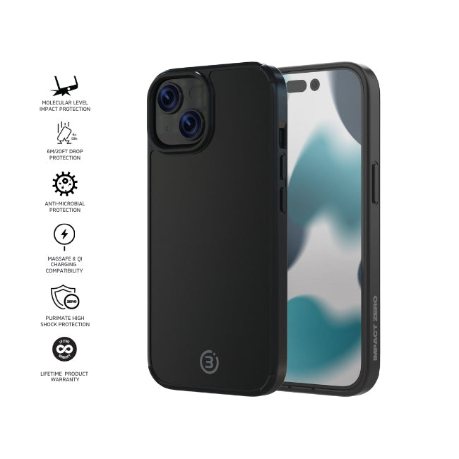 Impact Zero Colour Phone Case For Apple iPhone 15 - Black