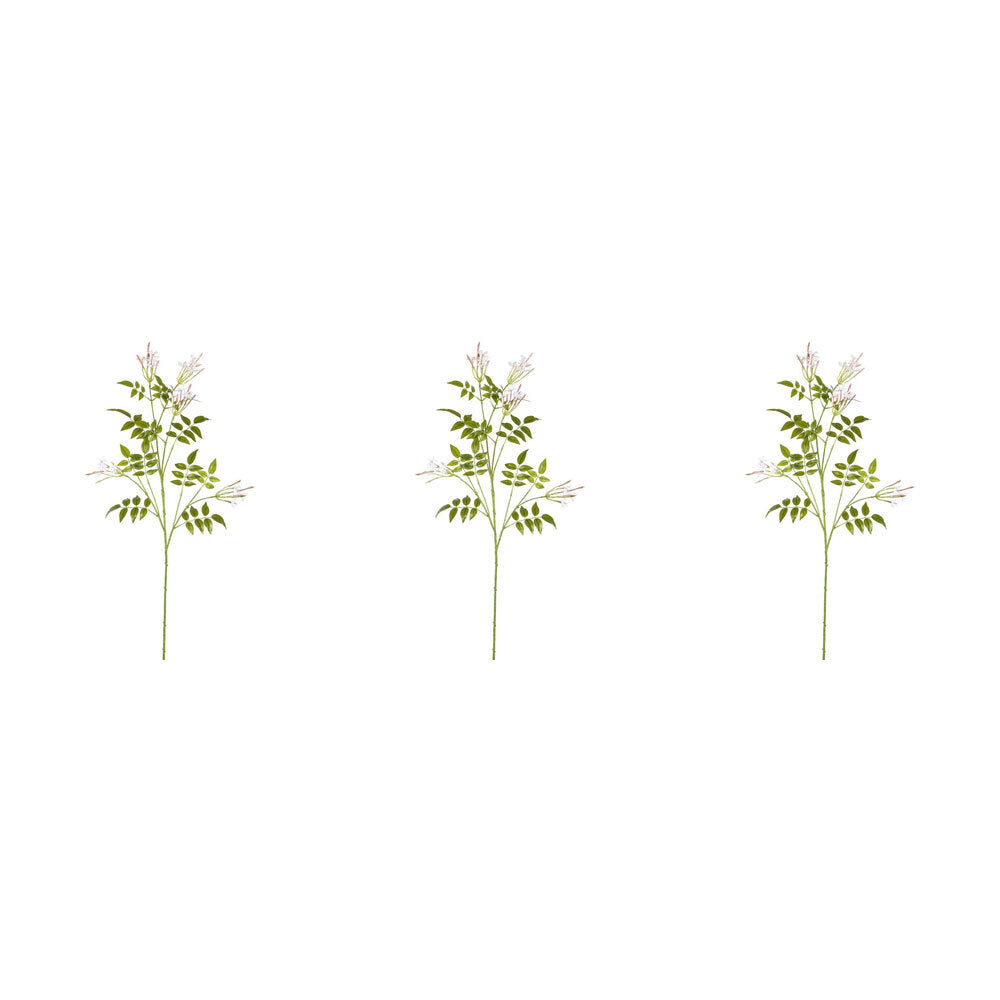 3PK Belle Jasmine Spray Artificial Flower Plant 102cm - White