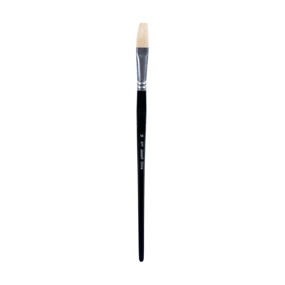12PK Jasart Hog Bristle Series 577 Flat Paint Brush - Size 14
