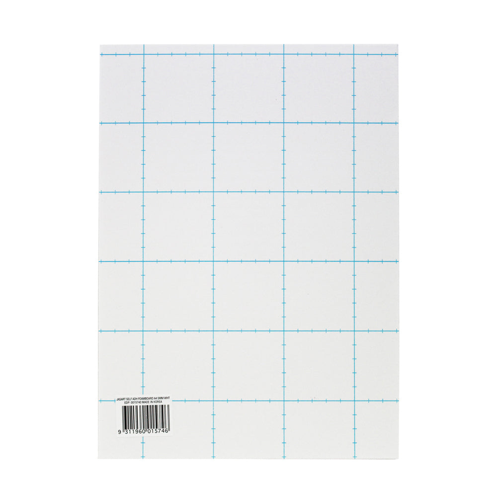 10PK Jasart Self-Adhesive A4 Foamboard 5mm Backing Board - White