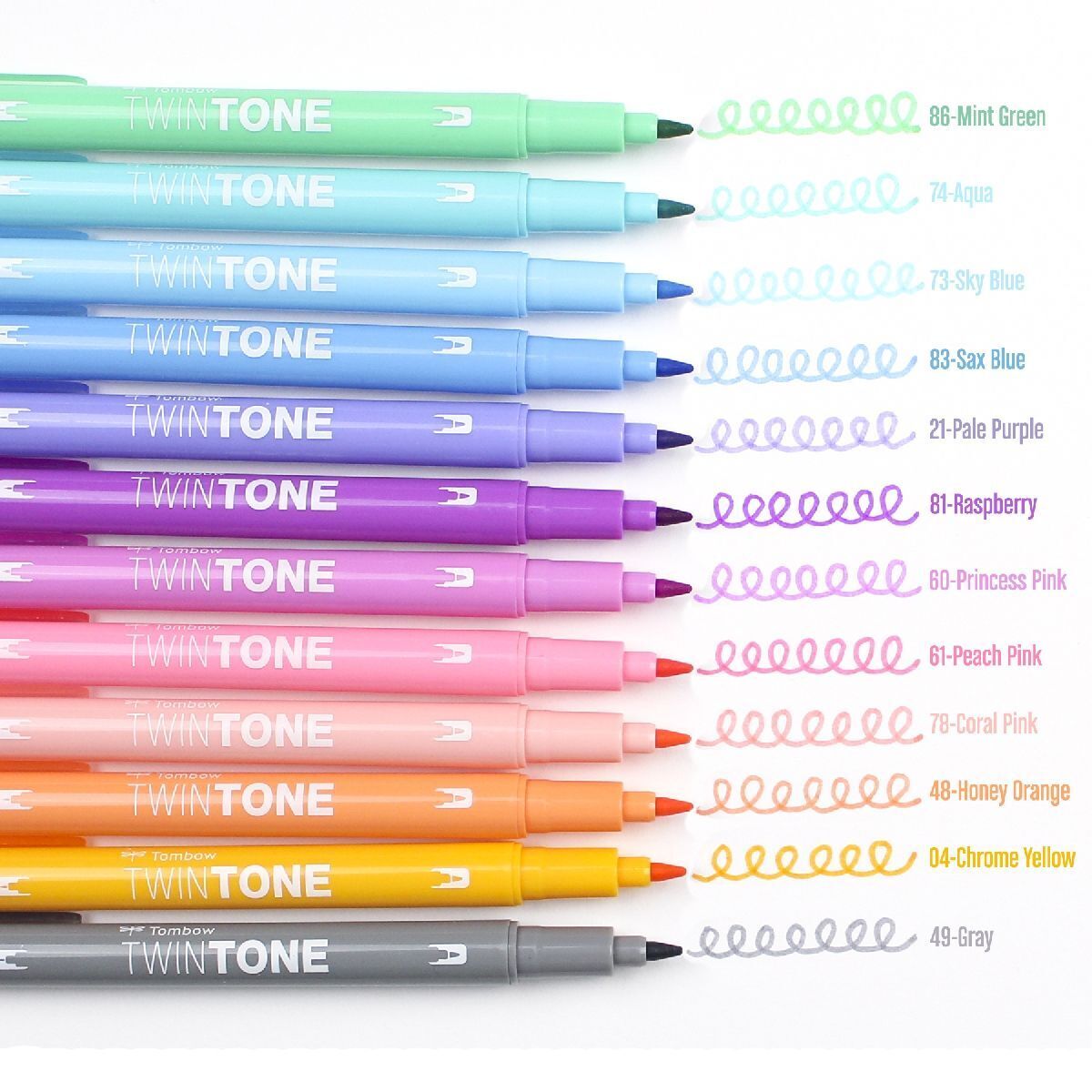 2x 12pc Tombow TwinTone Dual Tip Marker Set - Brights