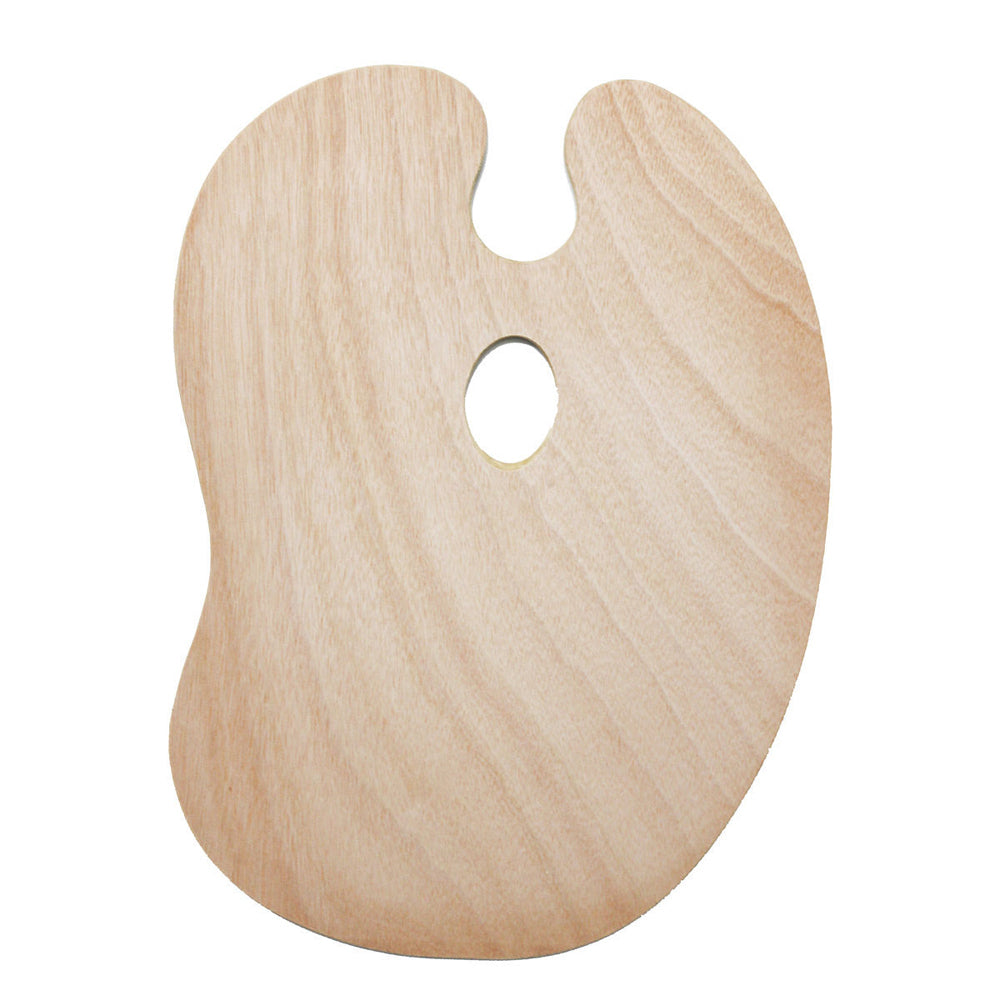 3PK Jasart Kidney Acrylic Paint Wooden Palette 30x40cm Natural - Medium