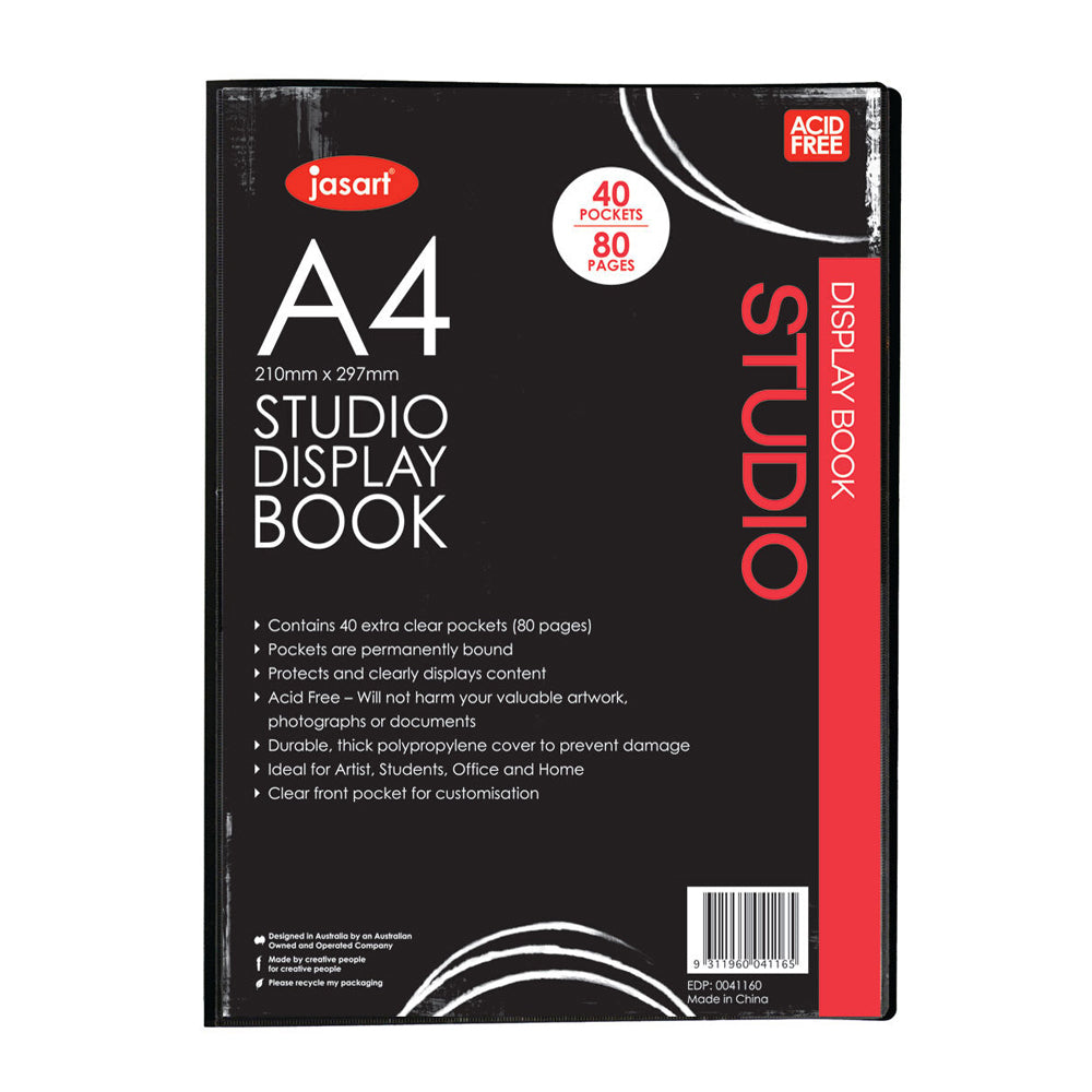 6PK Jasart A4 Studio Display Book Art Protector - 40 Pockets