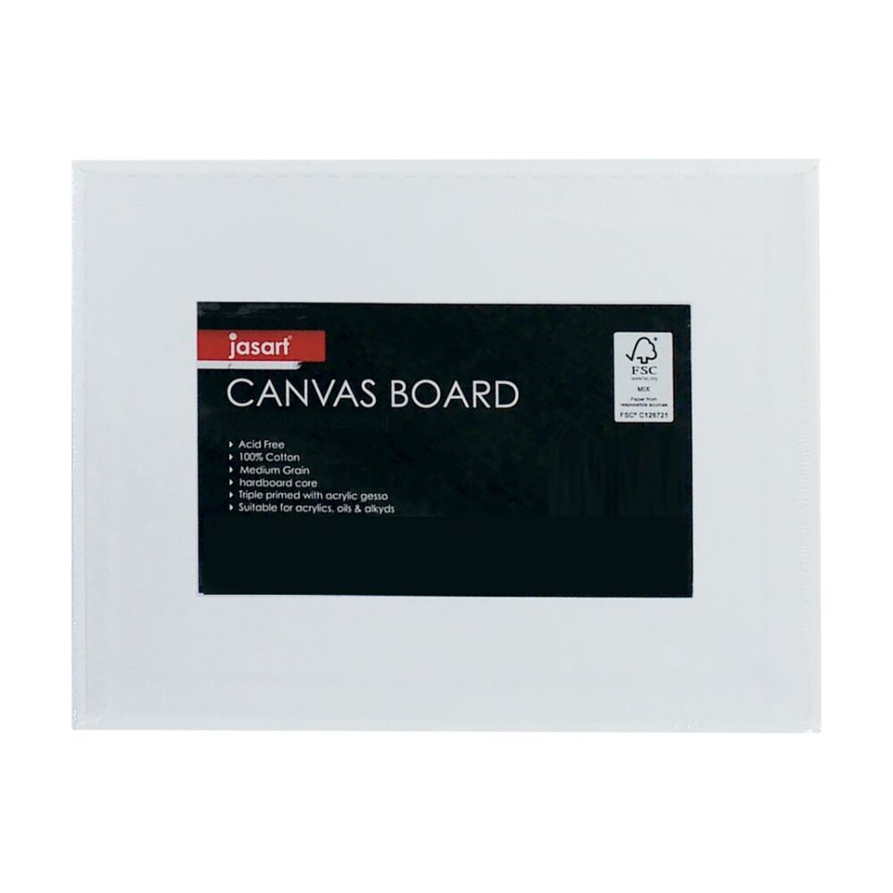 6PK Jasart Studio 6x8" Cotton Canvas Board Panel 380GSM - White