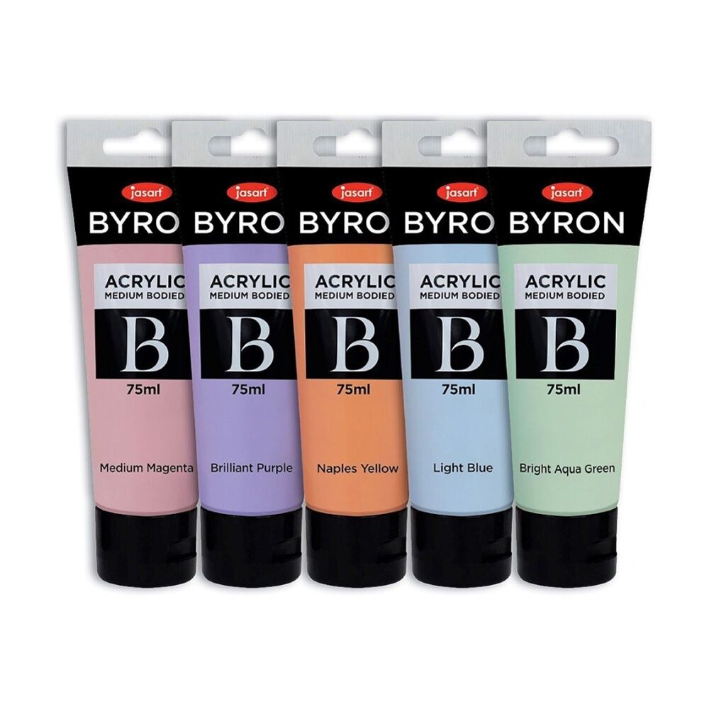 3x 5pc Jasart Byron 75ml Acrylic Paint Tube Set - Pastel