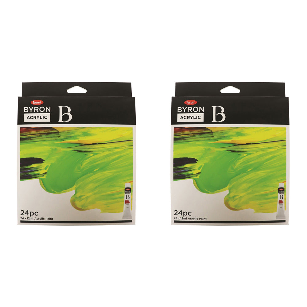 2x 24pc Jasart Byron 12ml Acrylic Paint Tube Set Art/Craft