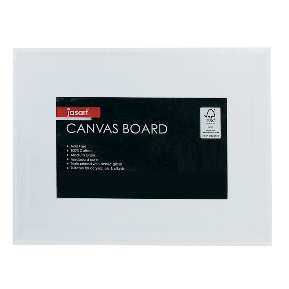 12PK Jasart Academy 5x7" Cotton Canvas Board 280GSM - White