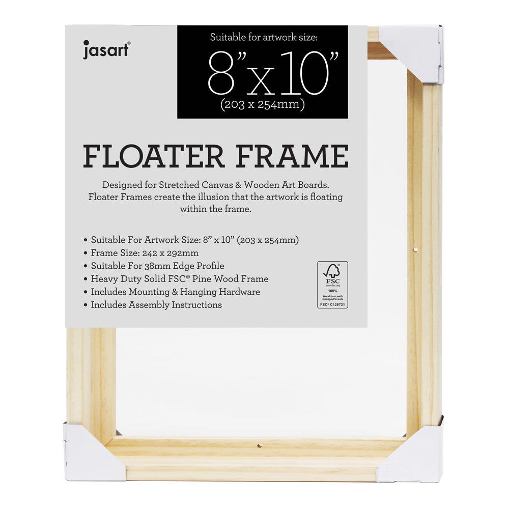 Jasart Thin Edge Artwork 8x10" Floater Frame Wood - Natural