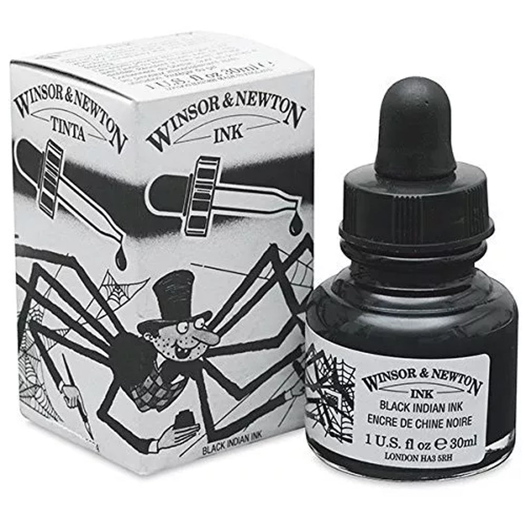 Winsor & Newton 30ml Black Indian Ink 951 Bottle Calligraphy