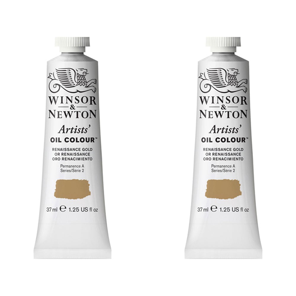 2PK Winsor & Newton Artists Oil Colour 37ml Paint Tube Renaissance Gold S2