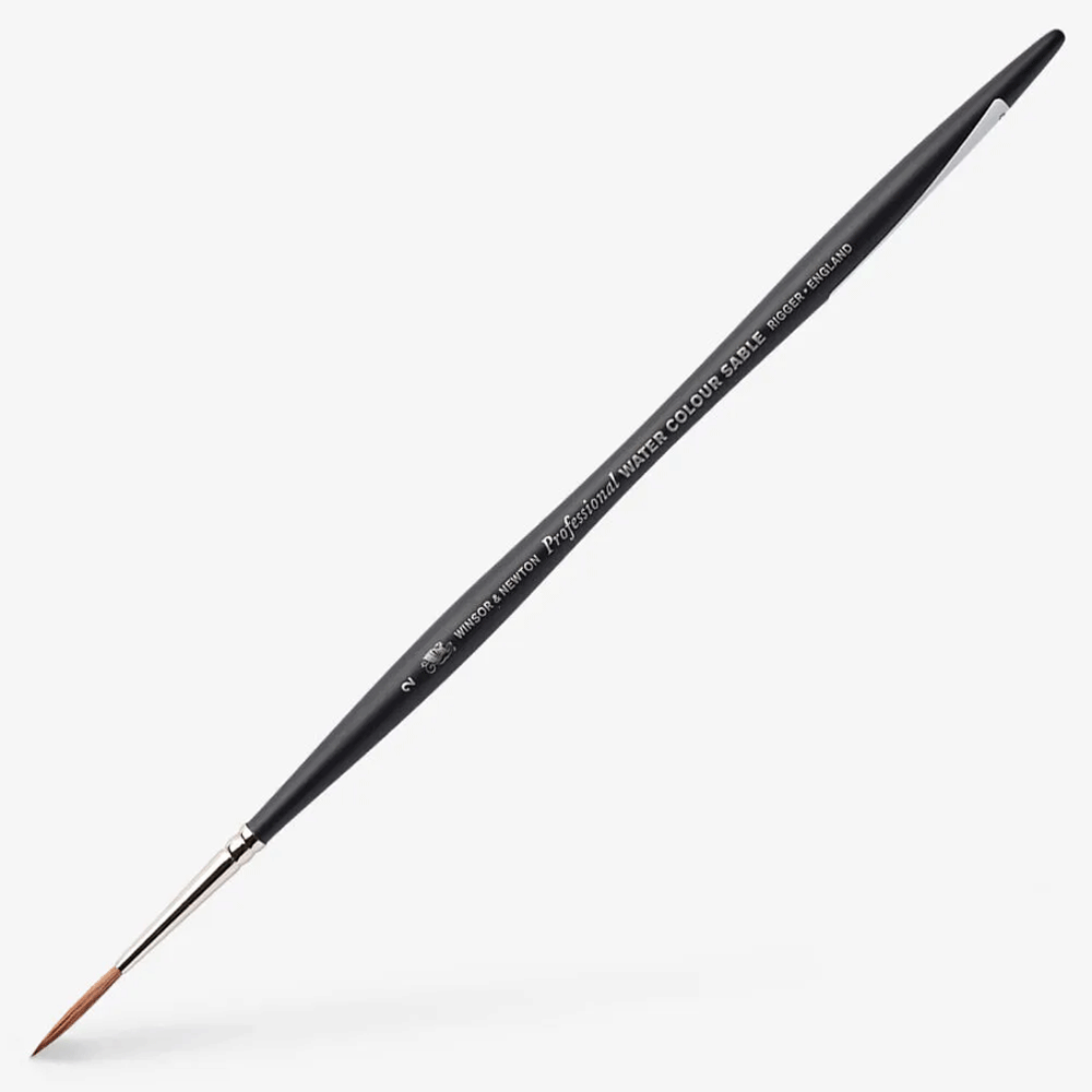 Winsor & Newton PWC Watercolour Sable Rigger Paint Brush - Size 2