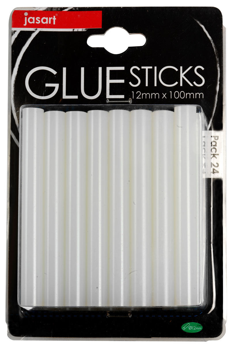 2x 24pc Jasart 12mm Glue Sticks Adhesive for 15W Glue Gun - Clear
