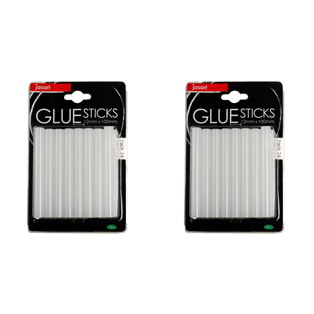 2x 24pc Jasart 12mm Glue Sticks Adhesive for 15W Glue Gun - Clear