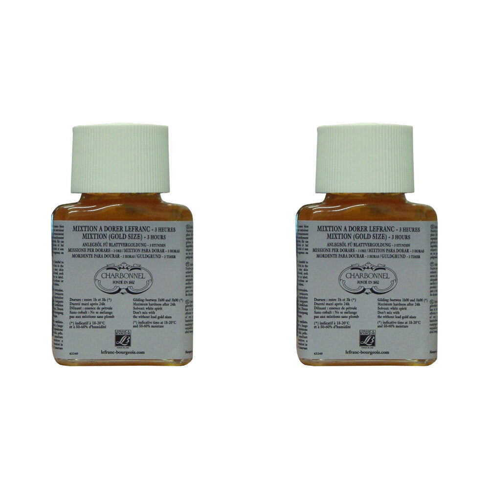 2PK Charbonnel 75ml Oil Based Gilding Mix 3H Lead Free - Gold Size