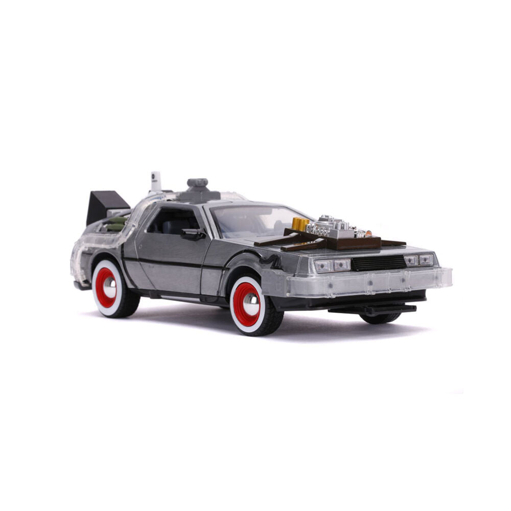 Back to the Future Part 3 Time Machine Raw Metal 1:24 Scale Model Toy