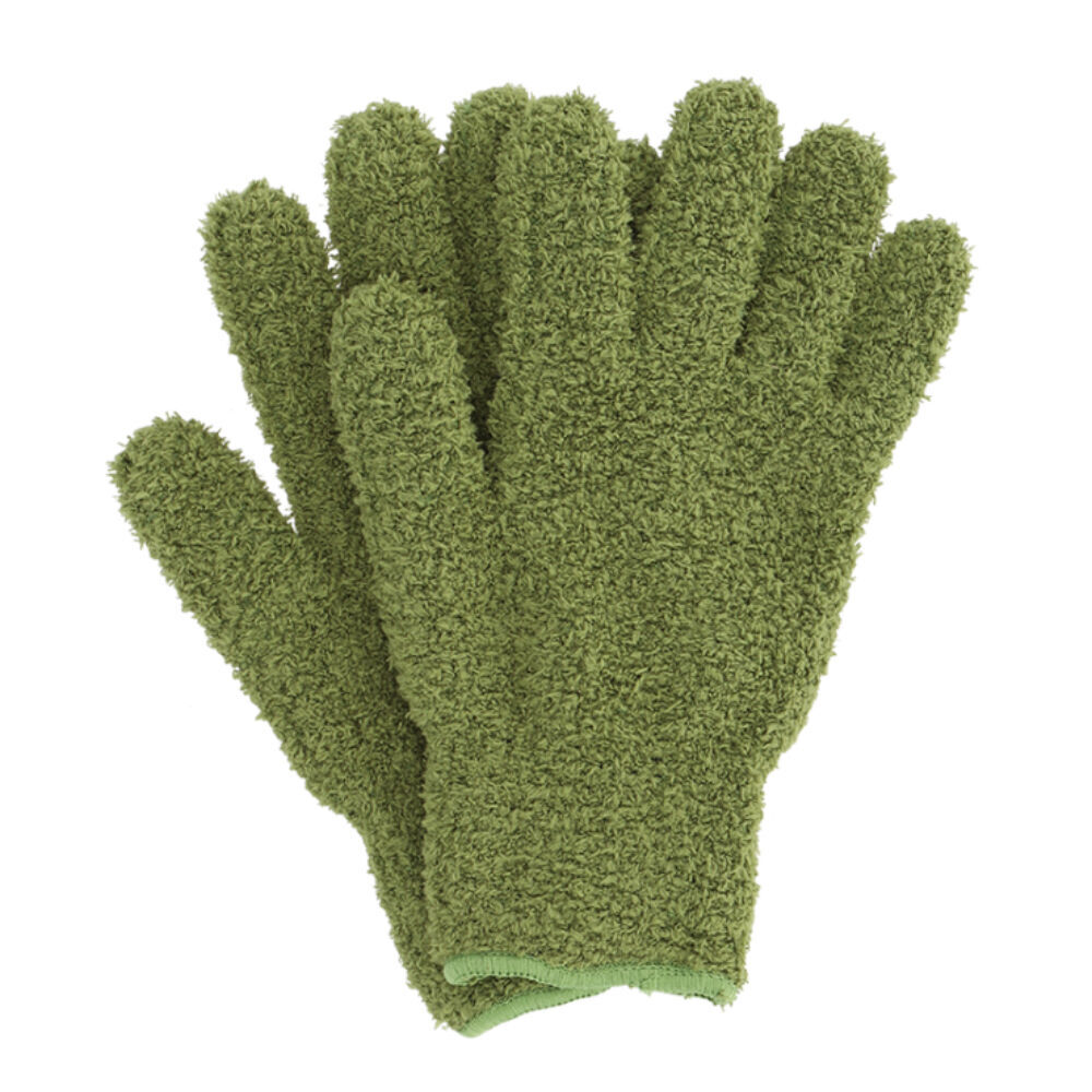 2PK Esschert Design Indoor Plant Dusting Gloves Gardening Accessory Green