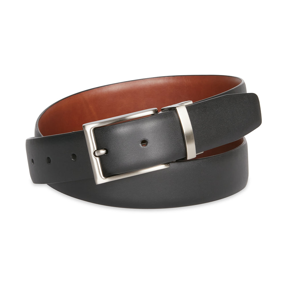 Jeff Banks Slim-line Leather Belt Tan/Black Size 44