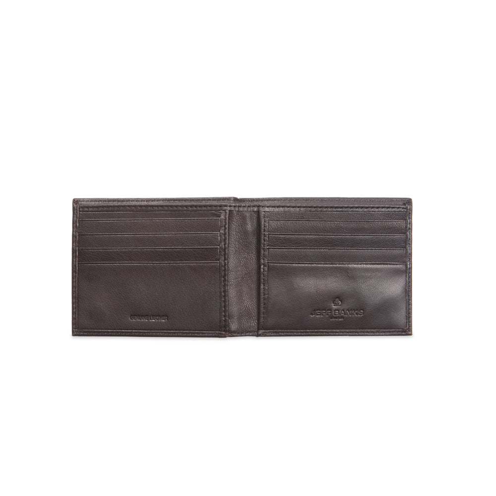 Jeff Banks Mens Classic Genuine Leather Wallet - Brown