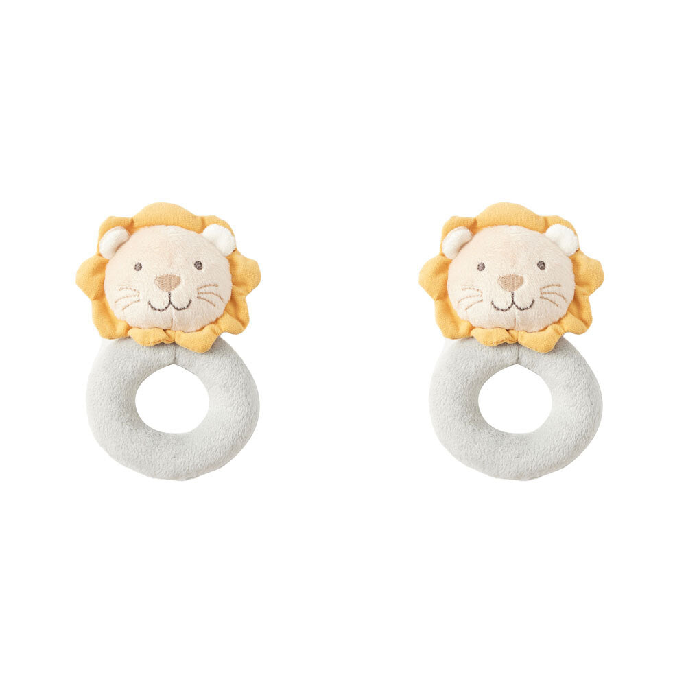2PK Jiggle & Giggle Plush Lion Rattle Baby/Infant Toy 0m+