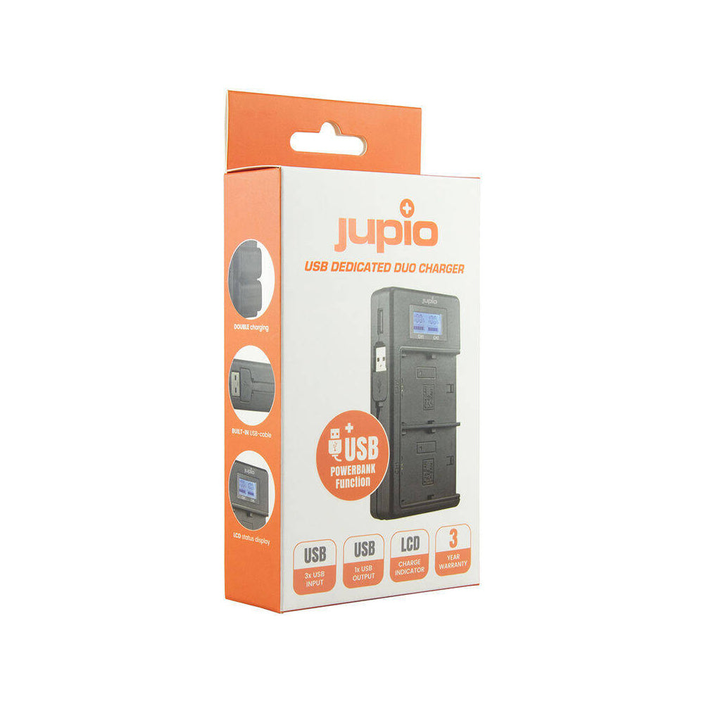 Jupio Dedicated Duo USB Charger w/ LCD For Canon LP-E17 Batteries