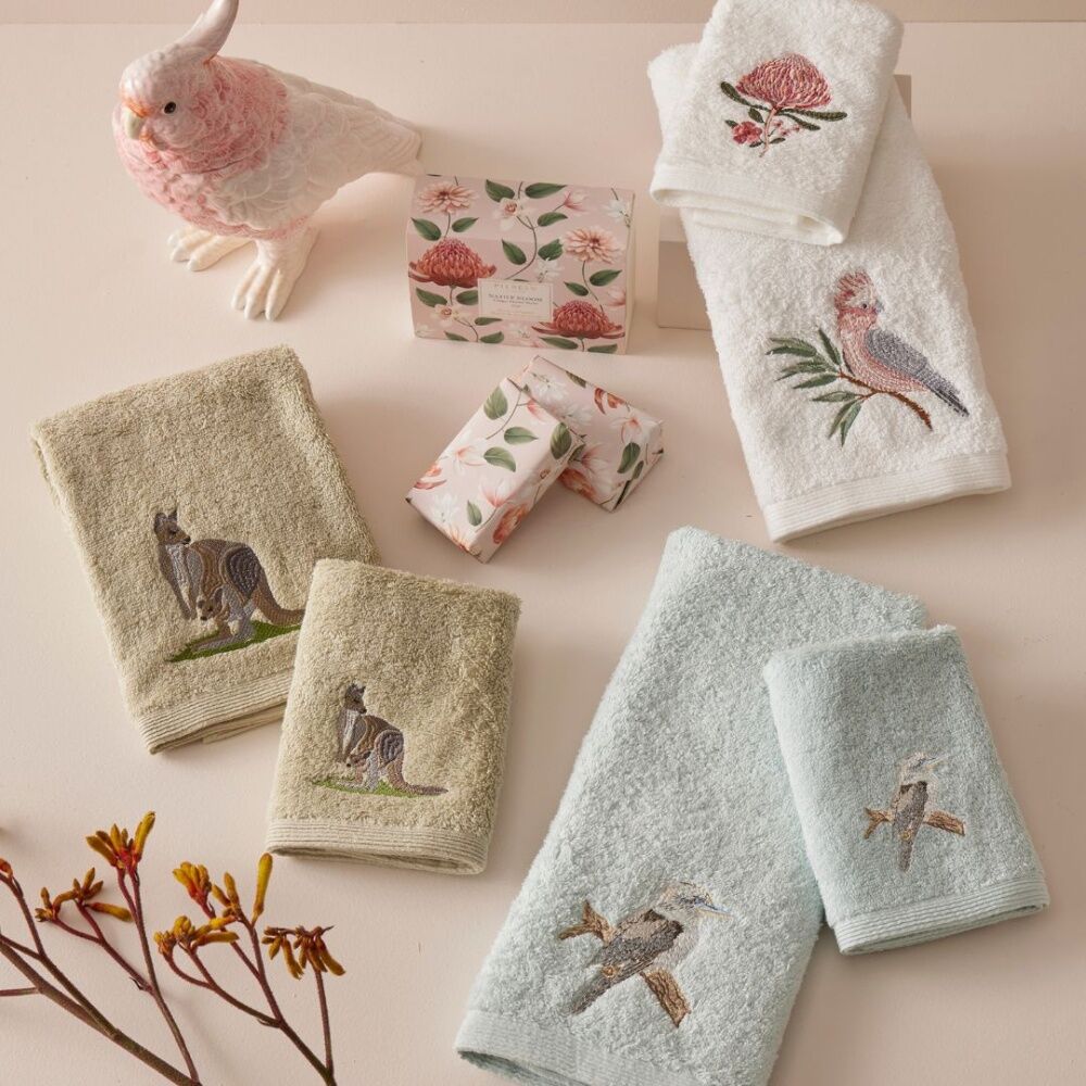 3PK Pilbeam Living Cotton Galah Face Washer White 32cm