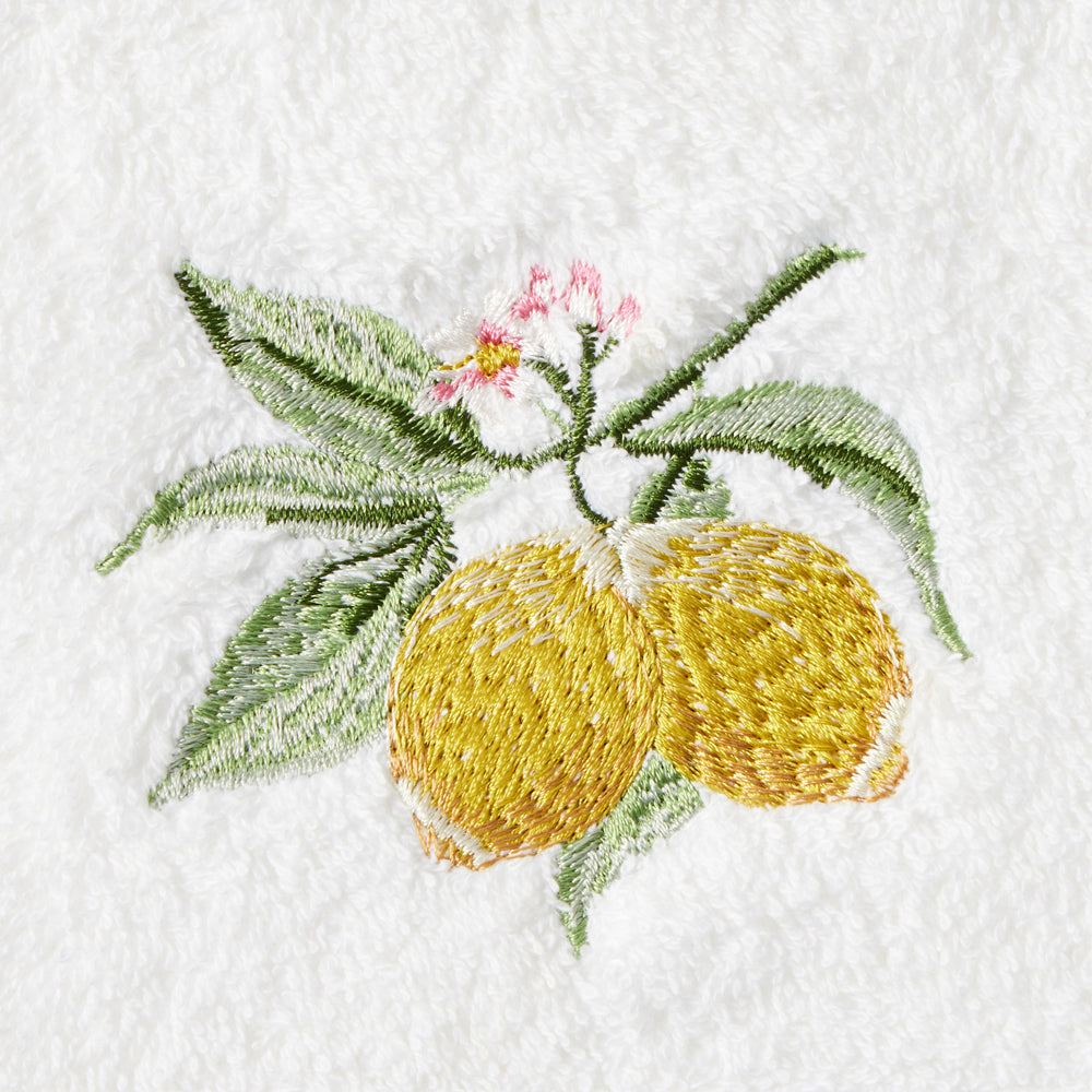 4PK Pilbeam Living Cotton Limetta Face Washer Bathroom Decor - White/Lemon