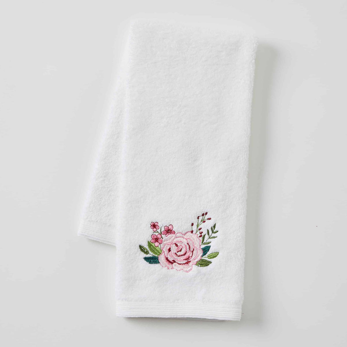 2x Pilbeam Living Twilight Rose 42x65cm Cotton Hand Towel - White