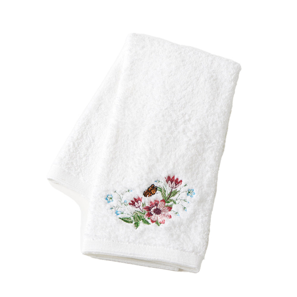 2PK Pilbeam Living Cotton Jardin Hand Towel Bathroom Decor - White/Pink