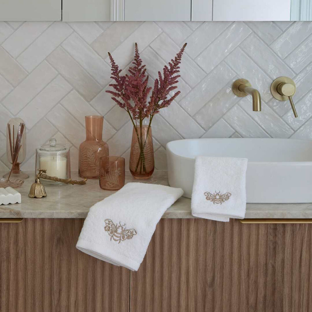 Pilbeam Living Beebee Hand Towel Absorbent Cloth 100% Cotton White 65cm