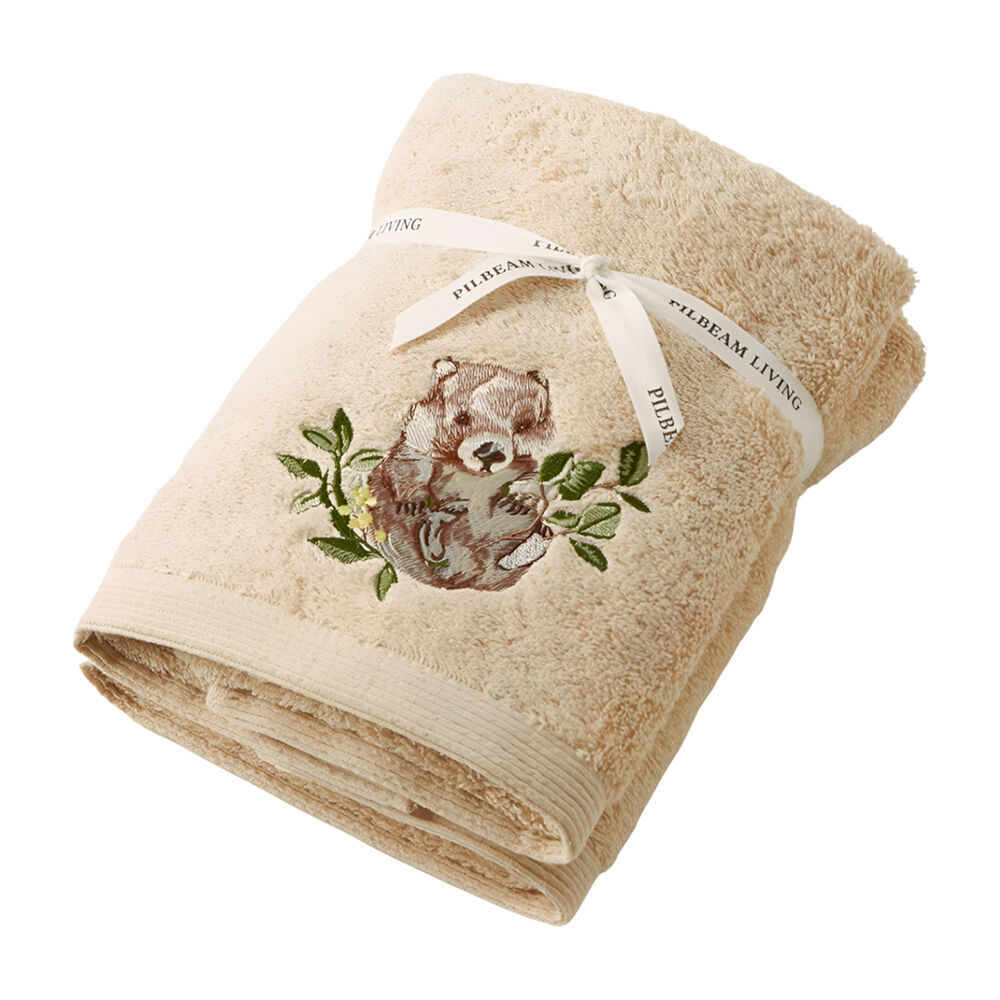 2x 2pc Pilbeam Living Wombat Hand Towel Set 100% Cotton Latte