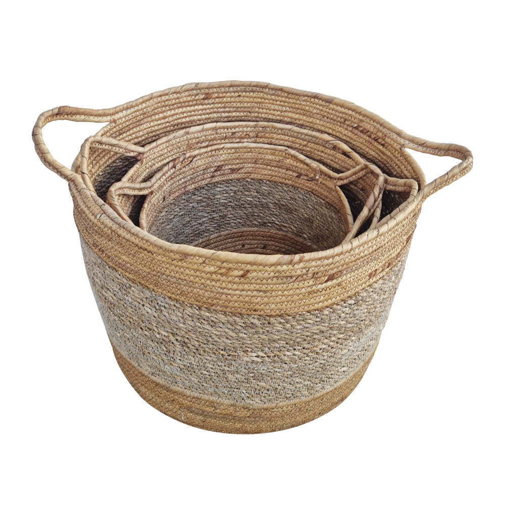 J.Elliot Home Reed 25/30/35cm Seagrass Basket - Natural
