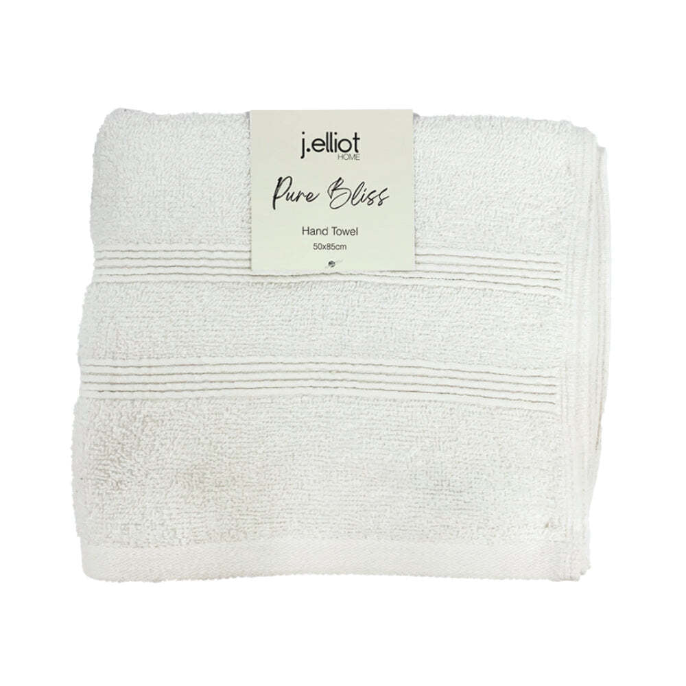 2x 2pc J Elliot Home Terry Cotton 50x85cm Hand Towel - White