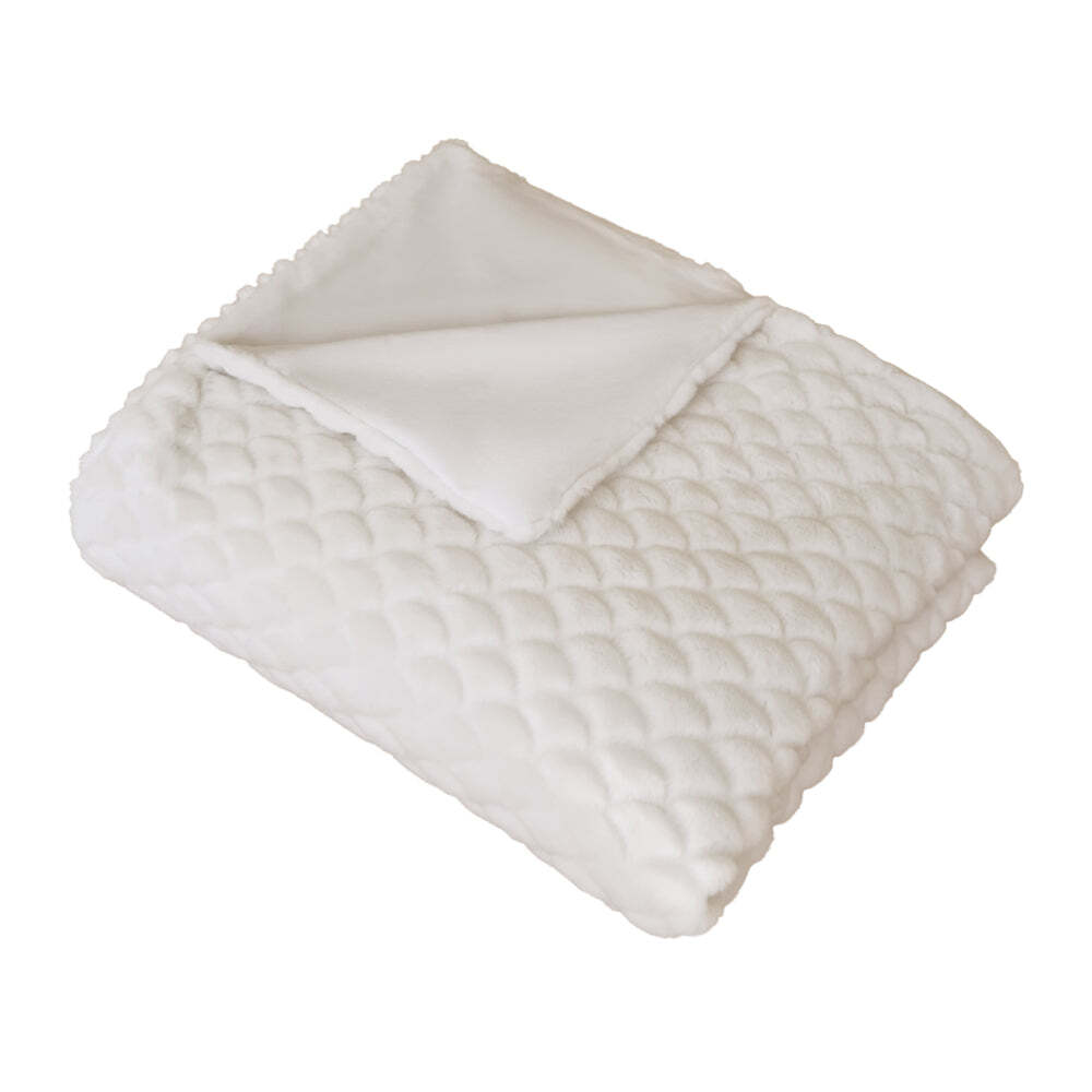 J. Elliot Home Scallop Throw Blanket 130x160cm Ivory