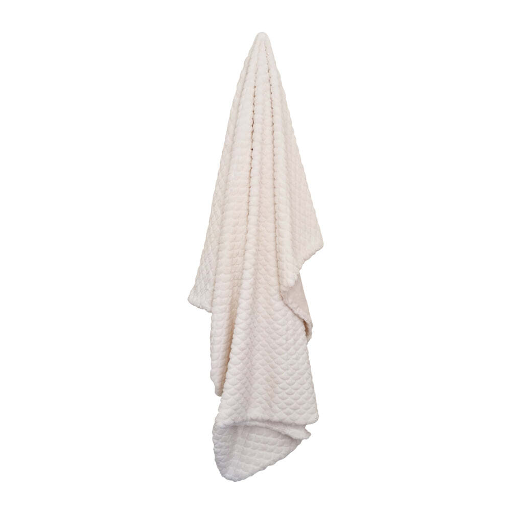 J. Elliot Home Scallop Throw Blanket 130x160cm Ivory