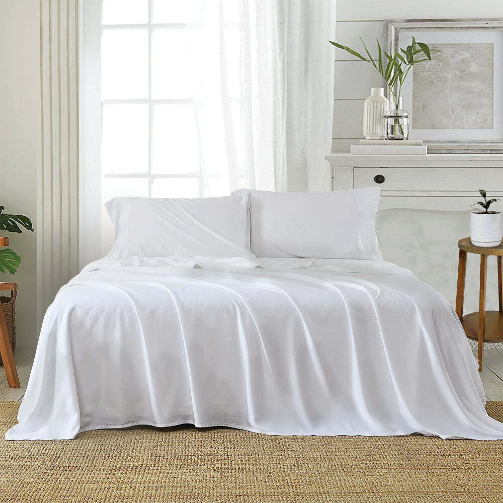 J Elliot Home 1200TC Cotton Rich Queen Sheet w/Pillowcases Set - White