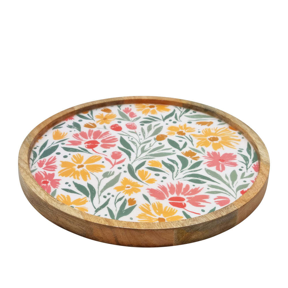 J.Elliot Home Millie Round Serving Tray 38x38x4cm Bubblegum Multicolour