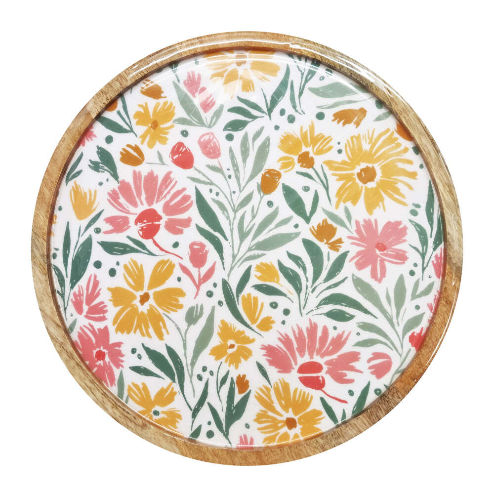 J.Elliot Home Millie Round Serving Tray 38x38x4cm Bubblegum Multicolour