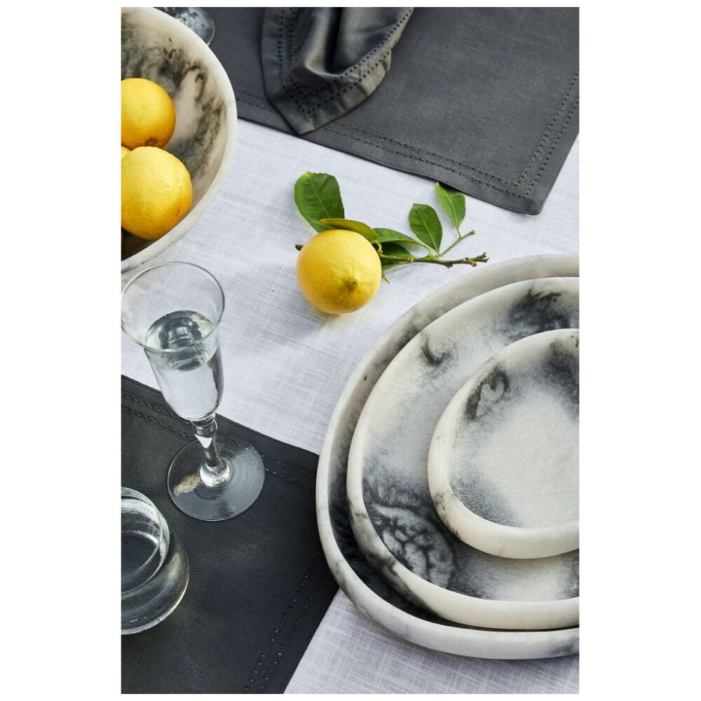 J.Elliot Home Orion Organic Resin Bowl 31x27x5cm Grey Stone Matt