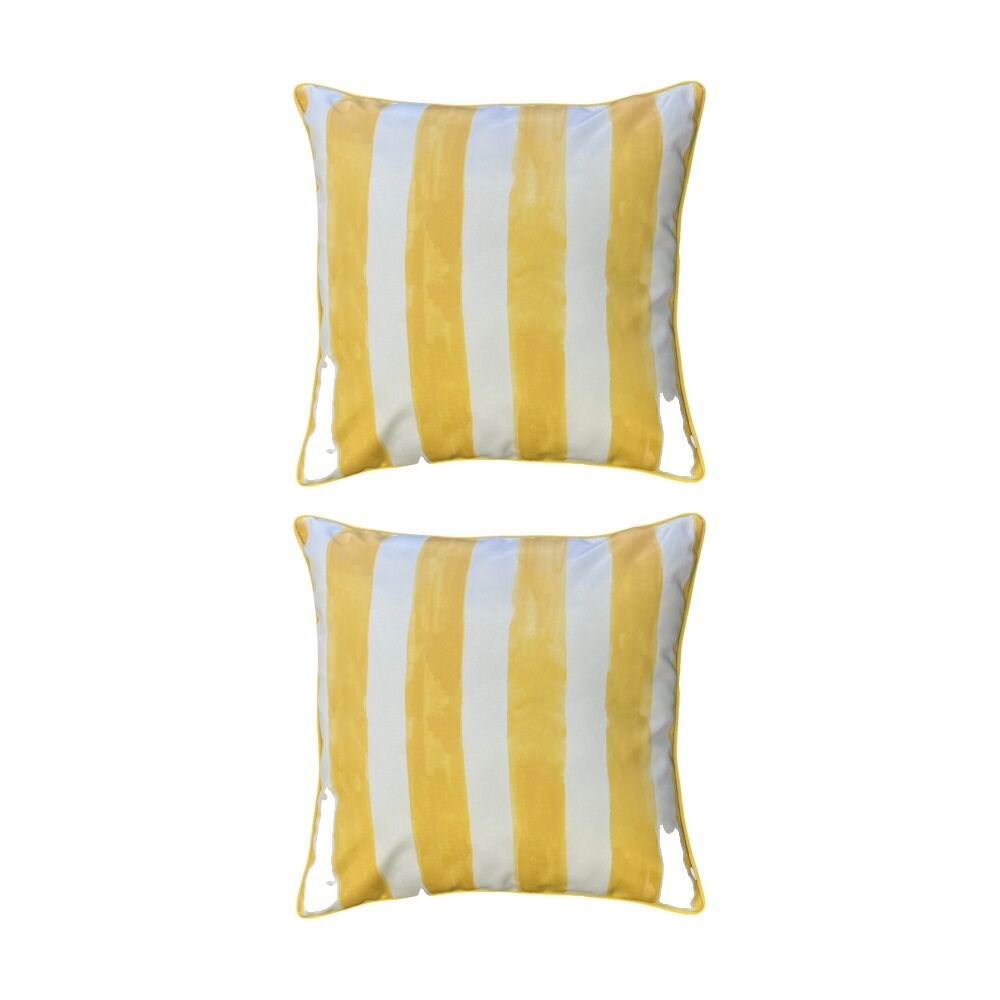 2PK J.Elliot Home Positano Outdoor Cushion Pillow Decor 50x50x12cm Tuscan Yellow