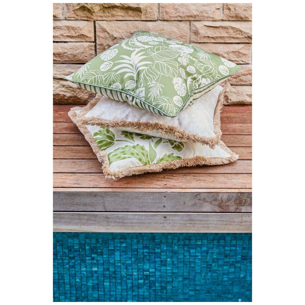 2PK J.Elliot Home Tiana Outdoor Cushion Pillow Household Decor 50x50x12cm Olive