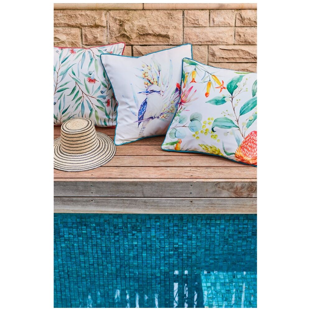 J.Elliot Home Banksia Outdoor Cushion Pillow Decor 50x50x12cm Green & Orange