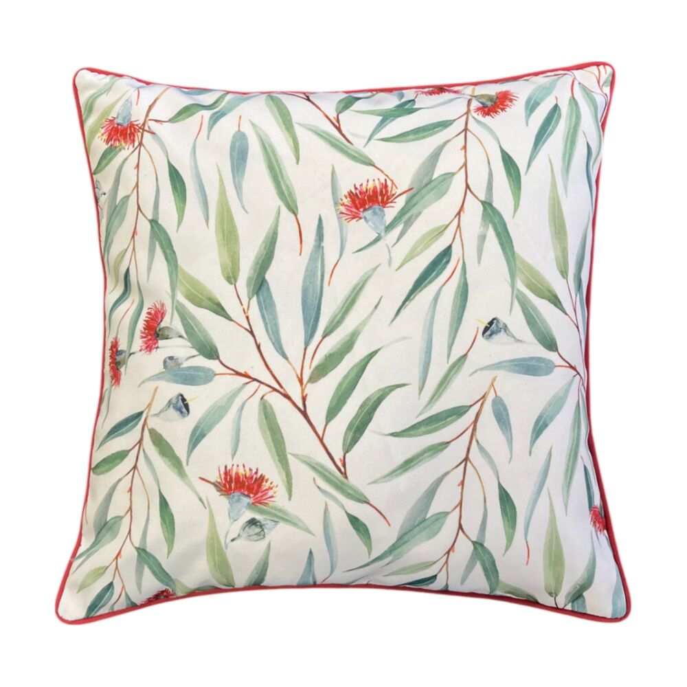 J.Elliot Home Wattle Outdoor Cushion Pillow Decor 50x50x12cm Green & Red