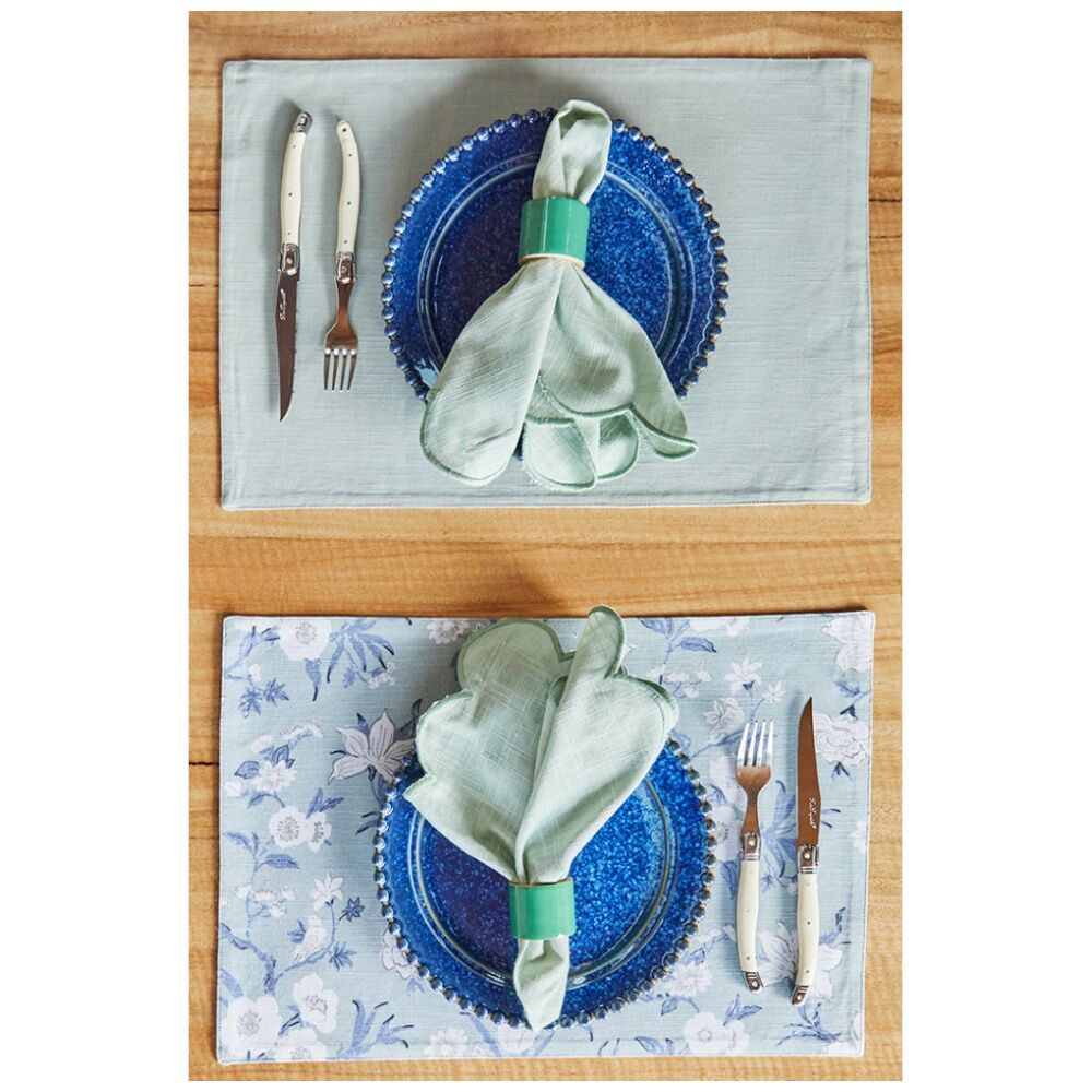 4pc J.Elliot Home Nordhem Table Placemats Set 33x48x0.2cm Blue/Grey Floral