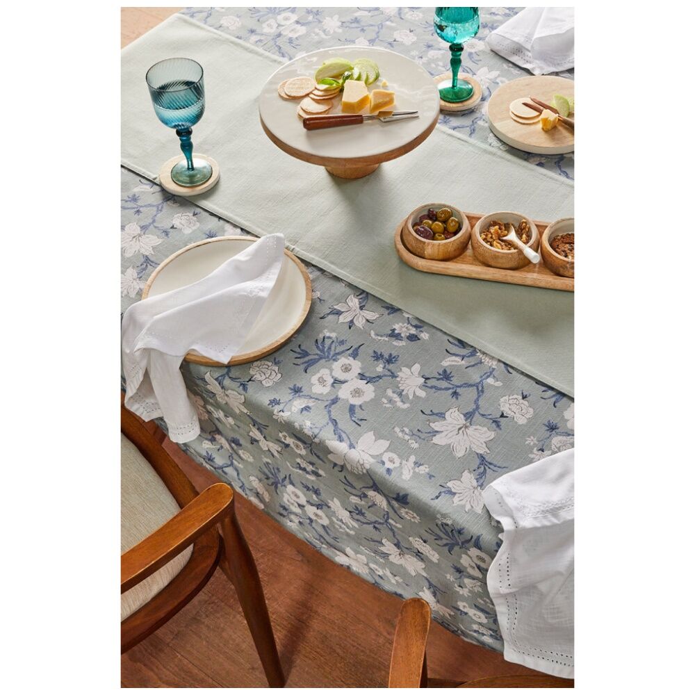 J.Elliot Home Nordhem Rectangle Tablecloth 150x270x0.2cm Blue/Grey Floral