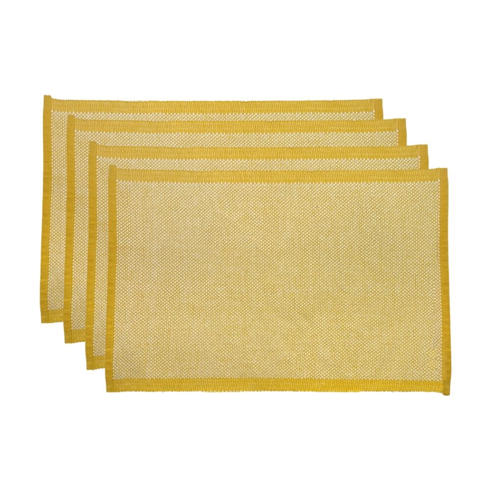 2x 4pc J.Elliot Home Heureuse Table Placemats Set 33x48x1cm Yellow