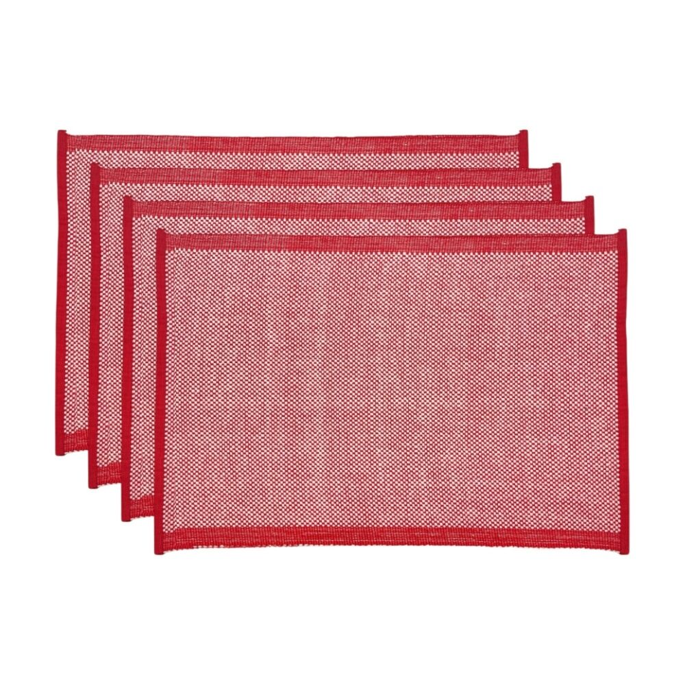 2x 4pc J.Elliot Home Heureuse Table Placemats Set 33x48x1cm Red