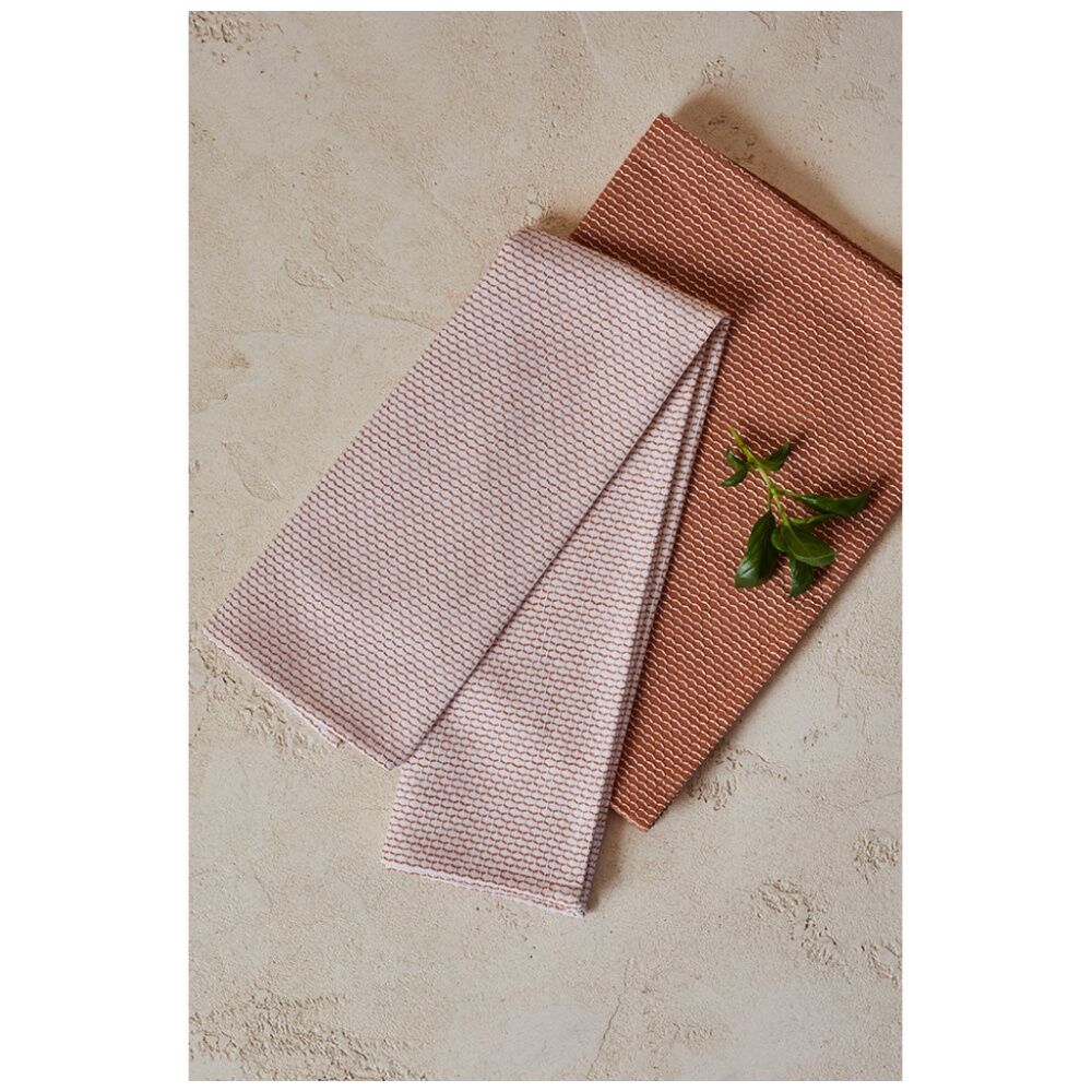 2pc J.Elliot Home Field & Thread Woven Kitchen Tea Towels 50x70x2cm Terracotta