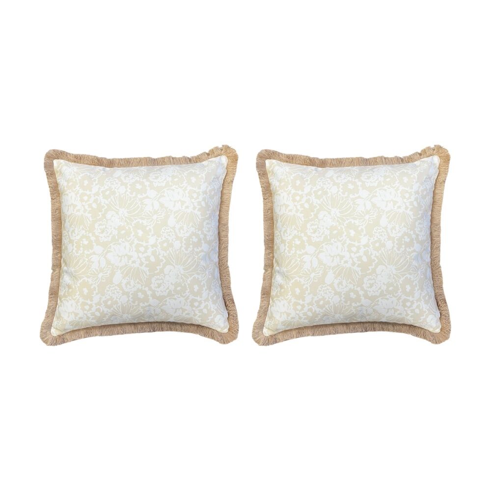 2PK J.Elliot Home Grace Outdoor Cushion Pillow Decor 50x50x12cm Taupe & Olive