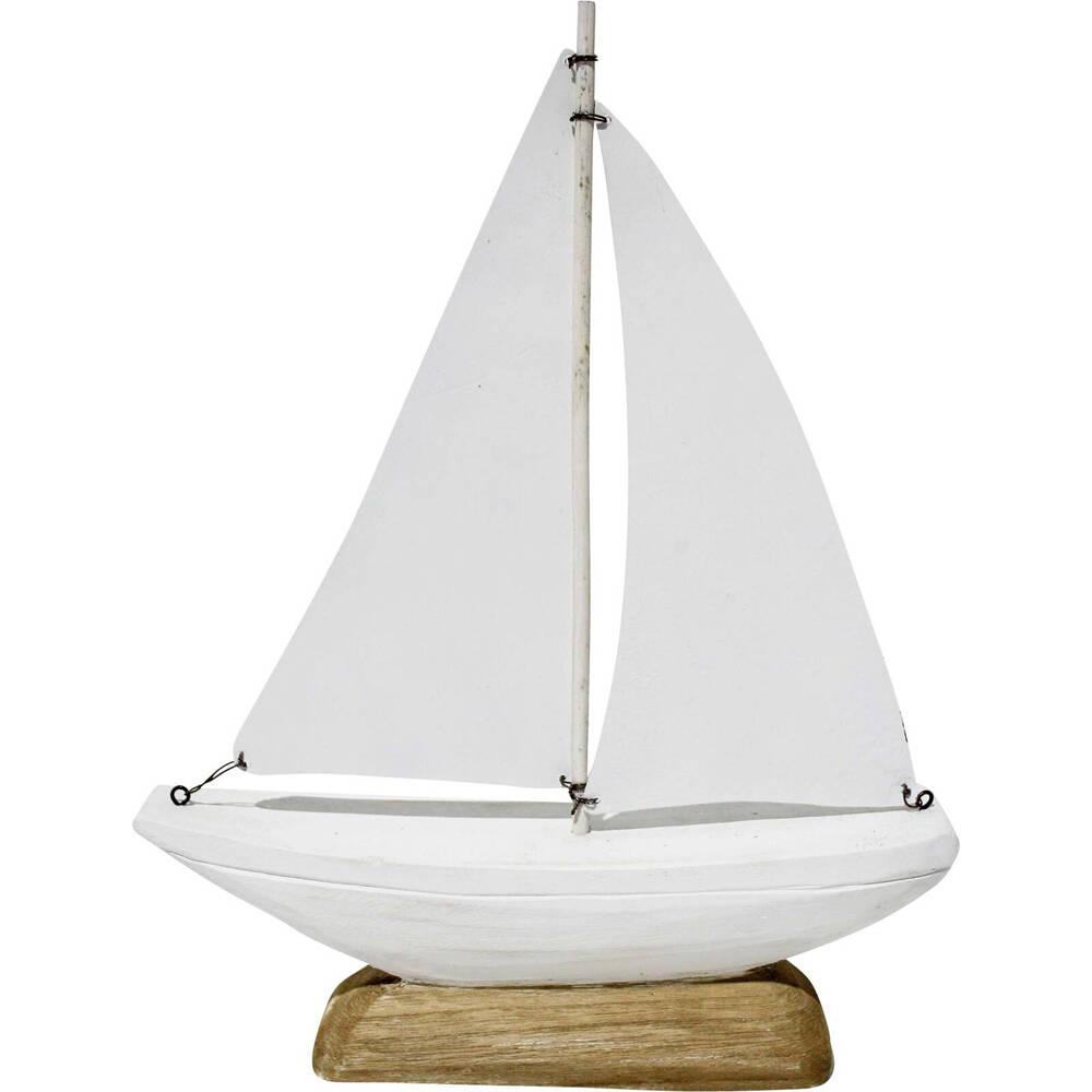 LVD Drift Sail Boat Figurine Home/Office Decor 34cm - White