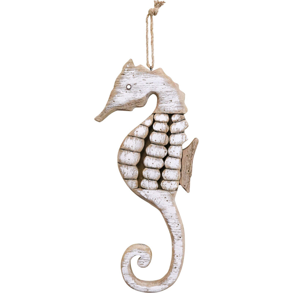LVD Wood Seahorse Home Hanger Ornament 45.5cm - Rustic